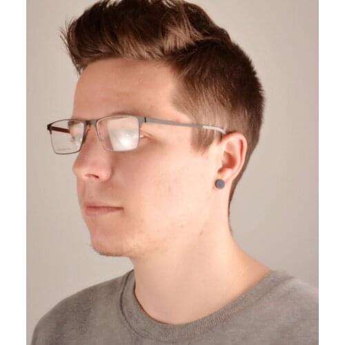 YOUTOP Square Stainless Steel Rectangle Mens Womens Optical Business Eyeglasses Frames Prescription Eyewear Full rim 3102