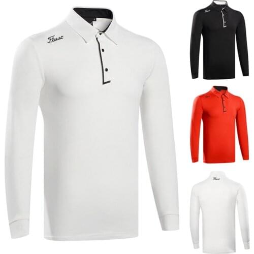 Summer Golf Wear Polo Shirt Mens Quick-drying Long-sleeved T-shirt Outdoor Sports Breathable