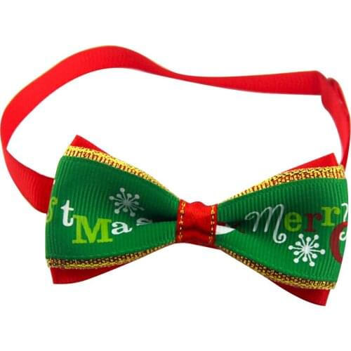 Hot Selling Multi Patterns Pet Bow Tie Necktie Collar With Snowflakes Patterns For Christmas Puppy Dogs Cats Party Present