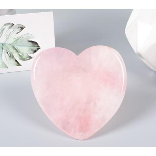 Rose Quartz Face Care Massager Natural Stone Crystal Heart Shape Gua Sha Tool Massage Skincare Scraper Wrinkle Beauty Products
