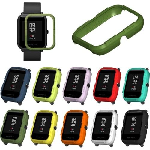 Fashion Half Cover Protect Shell For Xiaomi Huami Amazfit Bip Youth Watch Hard PC Case Prevent Scratches Watch Accessories