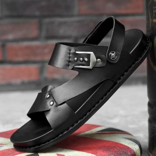 Men 39 s sandals casual 2019 leather summer beach outdoor walking vietnam shoes mens breathable sneaker close toe gladiator roma