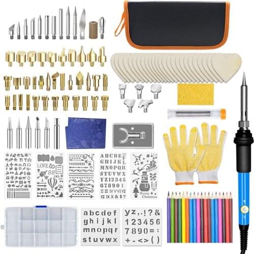 128pcs/set Pen Kit Electric Welding Carving Pyrography Tools Wood Burning Kit For Embossing Carving Soldering Tips
