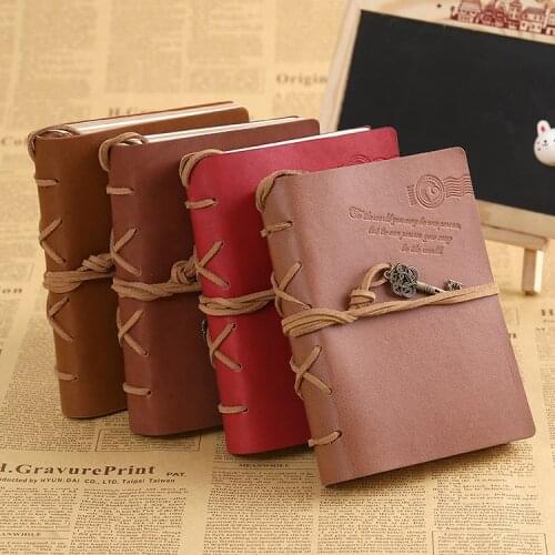 2021 new Leather Notebook Retro notebook A6 Hand Ledger Notepad Key Strap Notebook Students Notebook