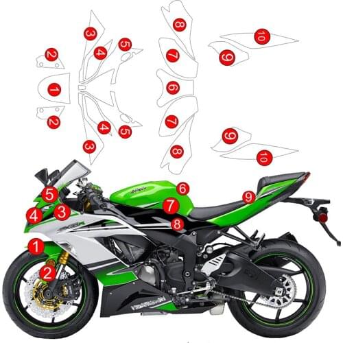 New For Kawasaki ninja ZX 6R film fuel tank stickers modified car stickers fuel tank protection fiber anti-wear transparent