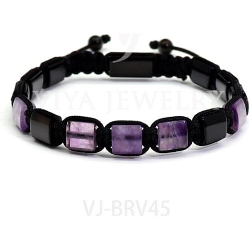 Customize Luxury Jewelry For Graduation Anniversary Friendship Family Couple Gift Square Beads Adjustable Bracelet For Best Gift