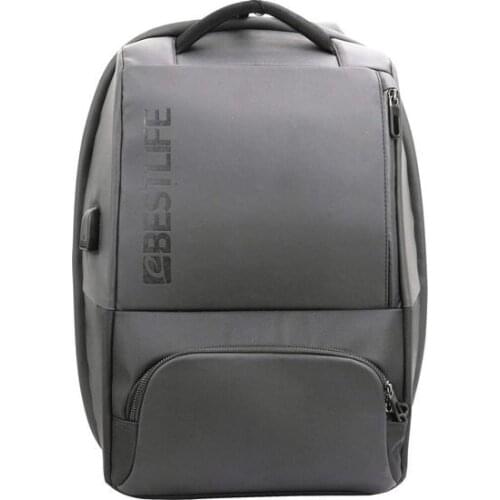 Rucksack for Laptop and Tablet with USB Output Bestlife 15,6'' Grey