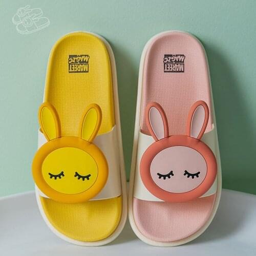 New Summer Lovely Dearm Rabbit Indoor Bathroom Slippers Cute Animals Pattern Couples Sandals Ladies Soft Outdoor Shoes Zapatos