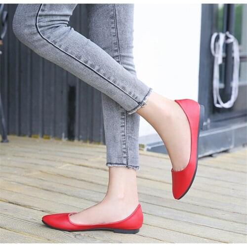 Lazy Flat Shoes Women Large Size 36-44 Korean Soft Lightweight Brand Pointed Toe Daily Flat Shoes Student low-heeled Shoes Girl