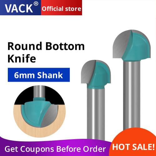 VACK 6mm Shank Ball Nose End Mill Round Nose Cove CNC Milling Bit Radius Core Box Solid Carbide Router Bit Tools 4 5 pcs Set