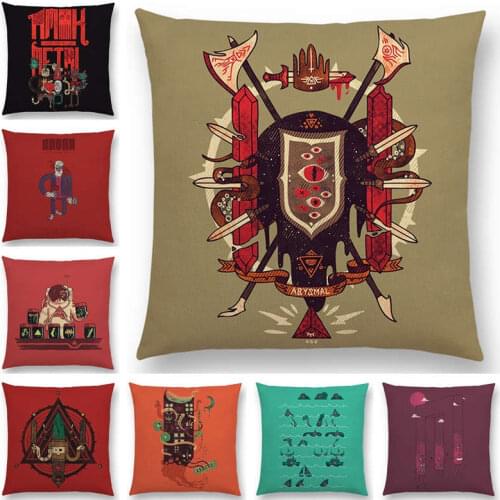 Ancient Technology Totems Mysterious Pattern Sacrifice Witchcraft Uncharted Territory Vintage Cushion Cover