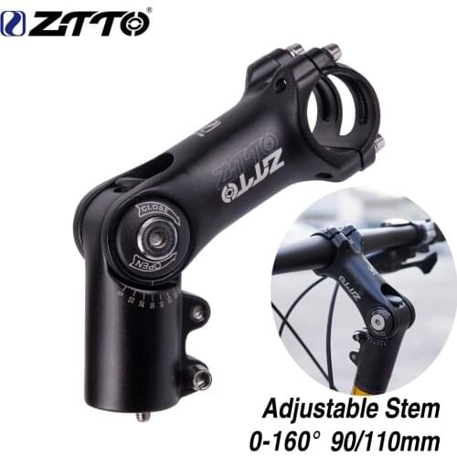 ZTTO 160°Adjustable Riser 90mm 110mm*25.4/31.8 stem MTB Road City Bike stem Fork Extension Rise Up Extender Bicycle Accessories