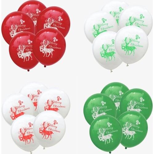 12pcs/lot Red Green Christmas Elk Latex Balloons Merry Christmas Balloon Xmas New Year Party Decoration Kids Toys Gifts Supplies