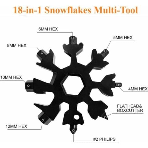 18 In 1 Snowflake Tool Card Combination Multifunction Snowflake Screwdriver Snowflake Wrench Tool Snowflake Tool Card Dropship