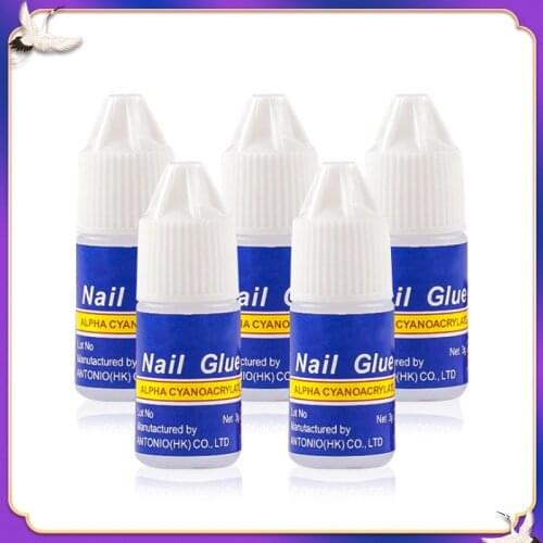 5Pcs/Set tips nail glue for false nails Fast-dry nail glue gel strass Strong and lasting Special adhesive for manicure Makeup