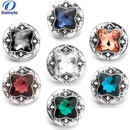 5pcs vintage snap charms wholesale 7 color rhinestone snap button fit DIY women snap bracelet &necklace pendant LSSN369*5