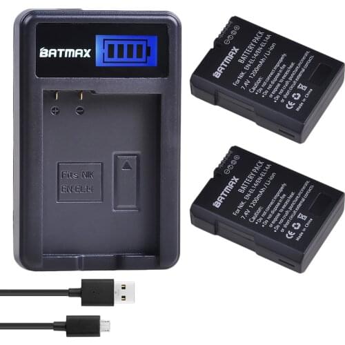 2x EN-EL14 EN-EL14a ENEL14 EN EL14 EL14a Battery Bateria + LCD USB Charger for Nikon D3100 D3200 D3300 D5100 D5200 D5300 P7000