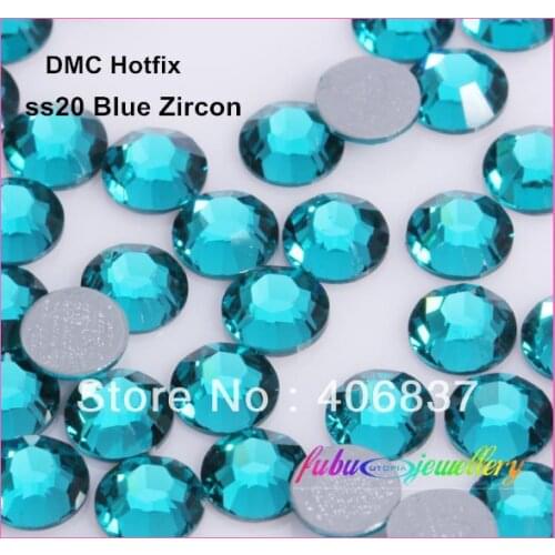 Free Shipping! 1440pcs/Lot, ss20 (4.8-5.0mm) High Quality DMC Blue Zircon Iron On Rhinestones / Hot fix Rhinestones