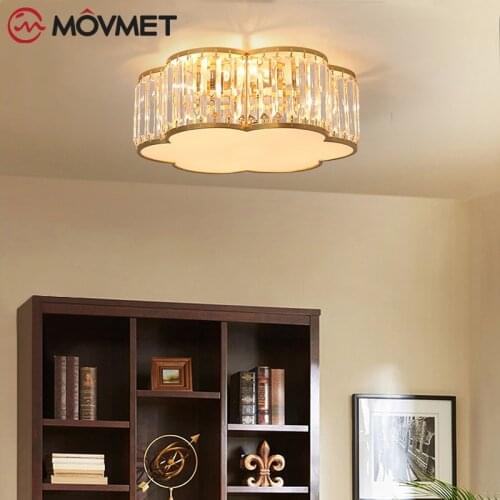 Crystal K9 Ceiling Lamp LED Gold Acrylic Glass Iron For Livingroom Restaurant Bedroom Corridor Luminarias Home Hotel Decoration