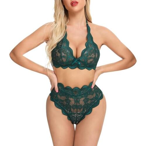 Womens Underwear Set Embroidery Wireless Bras Transparent Women Panties Sexy Lingerie Sensual Lingerie Woman Bow Bra Brief Sets