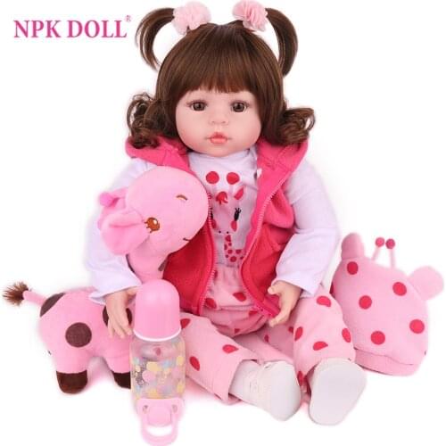 NPKDOLL 18 inch Baby Reborn Doll Latest New Silicone Boneca Adorable menina Lovely soft vinyl surprise christmas gift kids lol