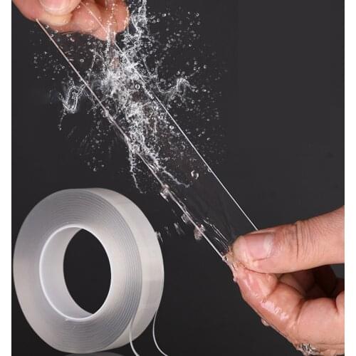 1Roll 1M/3M/5M Gel Grip Tape Acrylic Transparent Magic Tape Double Sided Tapes Multipurpose Water Washed Seamless