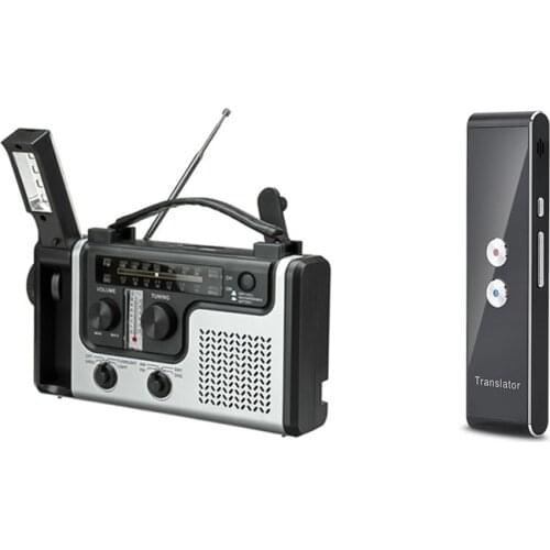 FULL-Outdoor Multifunctional Solar Radio Portable FM / AM Radio With T8 Voice Translator 40 Languages Multi Languages