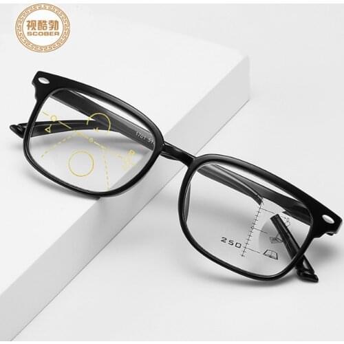 Retro Progressive multifocal reading glasses men smart zoom PC reading glasses women far near anti-blue presbyopic lenses