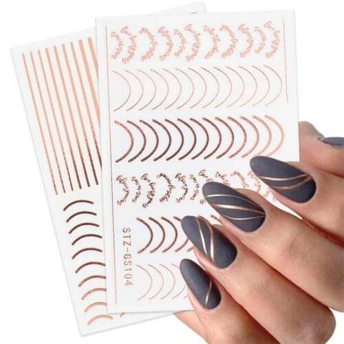 Nails Art Back Glue Decals 3D French Tips Decorations Nail Stickers For Nails Tips Beauty