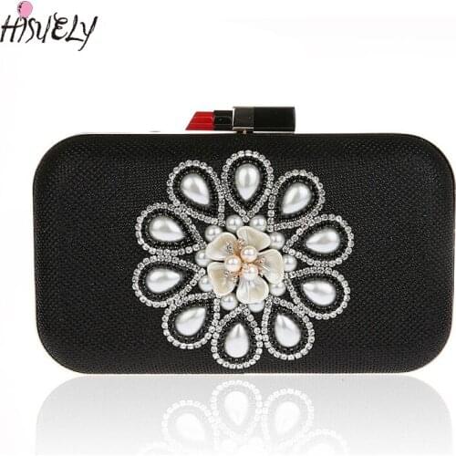 5 colors hisuely 2021 New Design Women Evening Bags Handmade Beaded Diamonds Design Clutches For Party/Dinner Purse WY135
