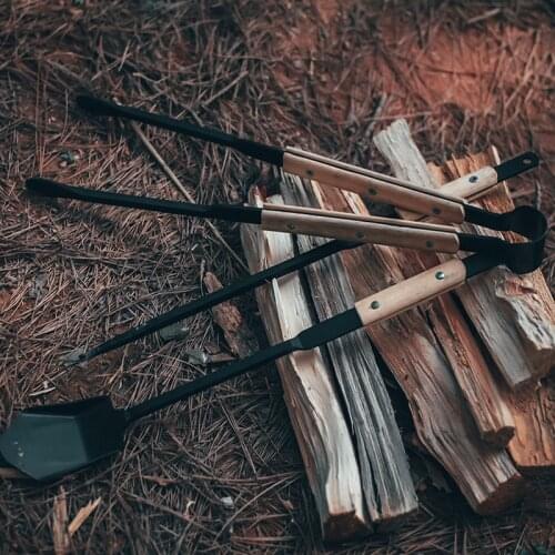Outdoor Camping Barbecue Equipment Tongs Clip Fire Shovel Hook Slice Poker Anti-scalding Shovel Charcoal Household Tools