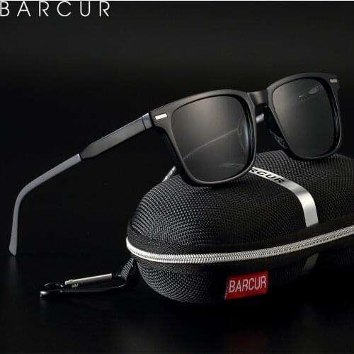 BARCUR Square Style TR90 Men Sunglasses Polarized Comfortable Women Sun Glasses Ladies UV400 Protection