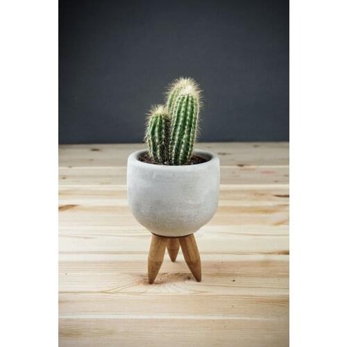 Tasarımbo Gift Accessories Home Garden Office Table with Solid Wood Legs For Concrete Pot Special Design