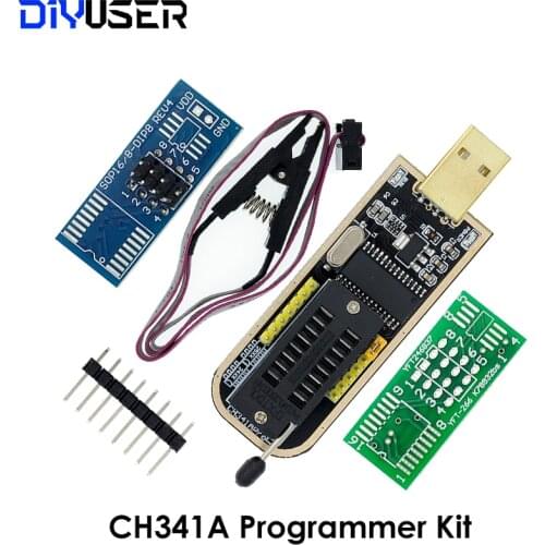CH341A 24 25 Series EEPROM Flash BIOS USB Programmer Module + SOIC8 SOP8 Test Clip For EEPROM 93CXX / 25CXX / 24CXX DIY KIT