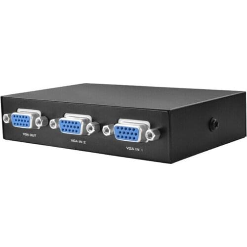 VGA Splitter 2 Port In 1 Out Video Switch box Selector No Power Supply Required Support VGA XVGA SVGA UXGA and Multisync Display