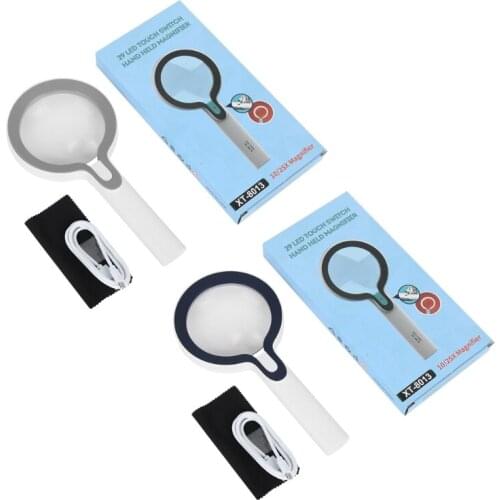 5-10X Handheld Large Magnify Glass 29 LED Illuminated Lighted Magnifier