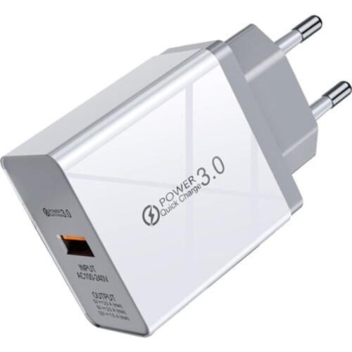 18W USB Phone Charger Quick Wall Charger QC3.0 Fast Charging US/UK/EU for Samsung s10 Xiaomi iPhone Huawei Mobile Phone Charger
