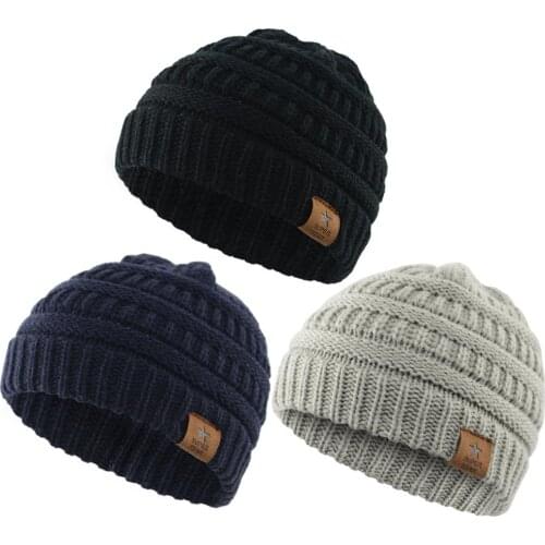 Winter Soft Warm Knitted Baby Hats Children Caps Cute Cozy Chunky Winter Hat Infant Toddler Baby Casual Beanies for Boys Girls