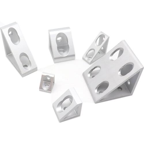 1 piece Triangular type 2/4hole 3030/4040/4545 90 Degree connector Corner Angle Bracket Connection Joint for Aluminum Profile