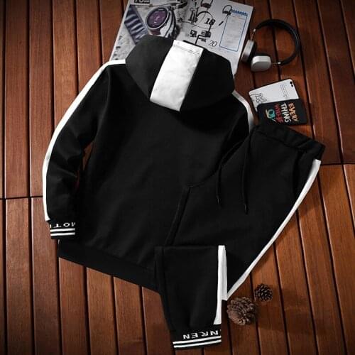 Tracksuit Set Men Sportswear Suit Autumn Winter Hooded Pullover Sweatshirt Gyms Outfit Hoodies Sweatpants Male 2 Piece Set 2021