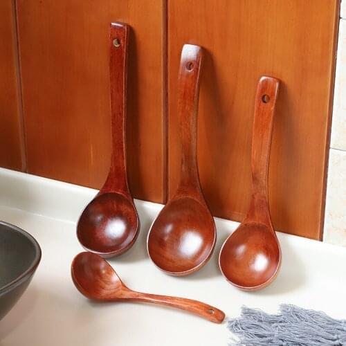 Old Lacquer Large Nanmu Spoon Household Cooking Spoon Tableware Public Long Handle Porridge Spoon Soup Wooden Spoon Honey