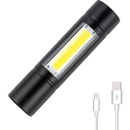 Usb Charge Cob Flashlight Side Light Led Light Outdoors Meet An Emergency Aluminium Alloy Flashlight