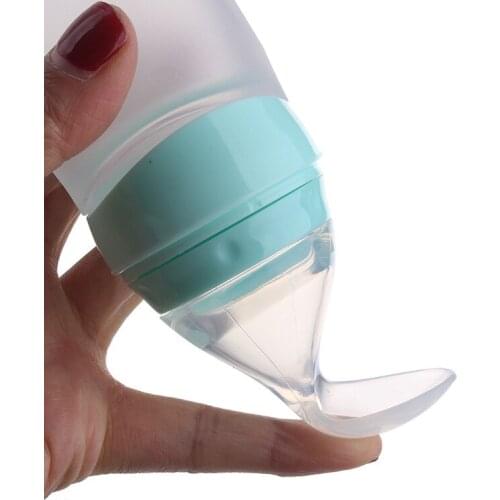 Closed baby botle nipples Silicone Baby Bottle With Spoon nipple Supplement Rice Cereal Bottles Squeeze Milk Feeding Bottle Cup