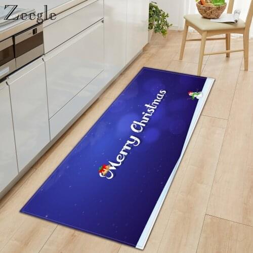 Zeegle Christmas Carpet for Kitchen Non-slip Living Room Foot Rug Hallway Entrance Doormat Kids Comfortable Foot Rug Bedroom Rug