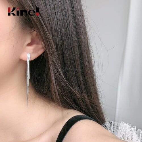 Kinel Sterling Silver 925 Long Earrings for Women Luxury Wedding Party Silver Earings Accessries Fashion Jewelry