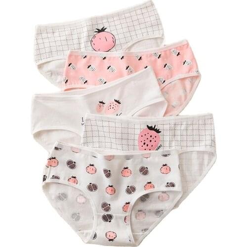 Women Sexy Strawberry Panties Cotton high quality white Knickers Fashion Solid lady Briefs Breathable Underwear fruit Lingeries