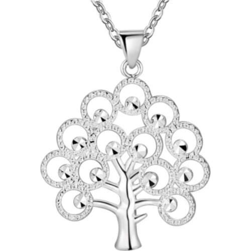 925 Sterling Silver Necklace For Women Jewelry 18 inches elegant tree card Pendant Fashion Christmas gifts Wedding