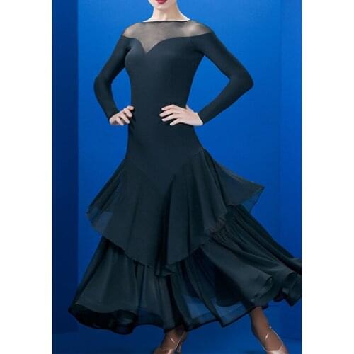 Ballroom Dance Dress For Women Mesh Practice Wear Waltz Dance Dresses Stage Costume Tango Dance Outfits Designer Clothes JL1813