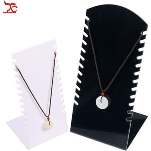 1pcs 8-12 Strips Camber Jewelry Necklace Pendant Display L-shaped Acrylic Jewelry Silver Display Stand Jewelry Props