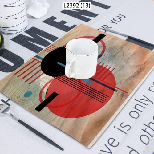 1 Piece Geometric Round Triangle Printed Napkin Cloth Home Decoration Table Mat Cloth Tea Towel Coaster 42*32 Servilletas Tela